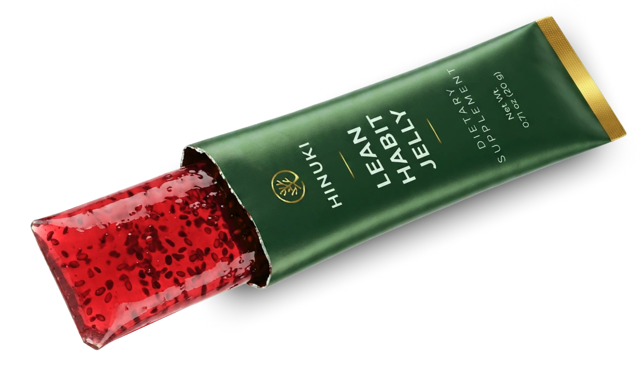 Hinuki jelly stick next to fresh pomegranate seeds – pomegranate jelly stick by Hinuki Lean Habit Jelly