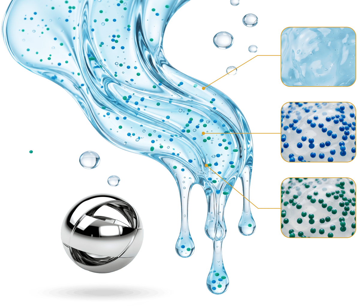 Kinzeno rollerball with a neodymium magnet core and flowing blue massage gel