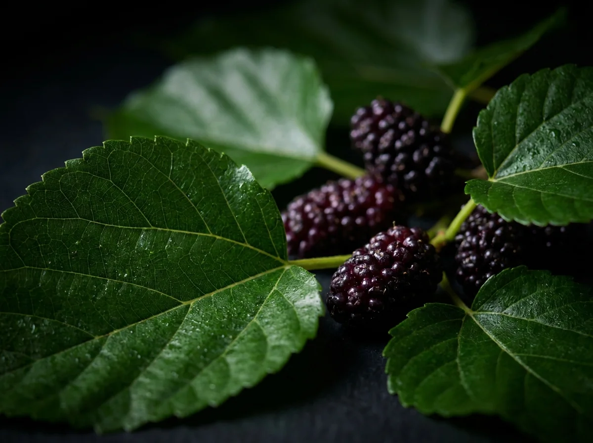 Feuilles de mûrier et mûres – l’extrait de feuille de mûrier est un ingrédient d’Akemi Coffee Boost