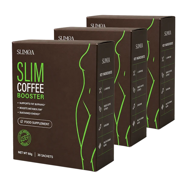 Trois boîtes de Slimqa Slim Coffee Booster – l’offre de 90 jours, best-seller de la boutique