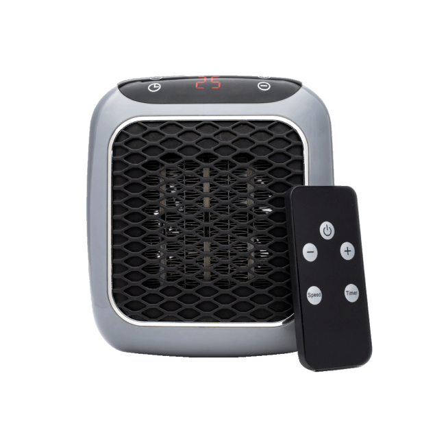WellHeater stopcontactkachel met afstandsbediening – productfoto op een witte achtergrond